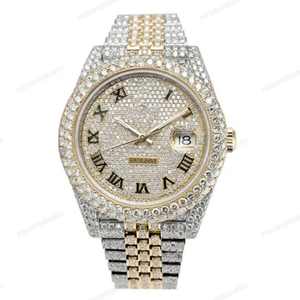 Montre Hip Hop en Promotion, Montre de Luxe Entièrement Sertie de Diamants, Acier Inoxydable, Moissanite VVS, Montres Automatiques - Product Image 3