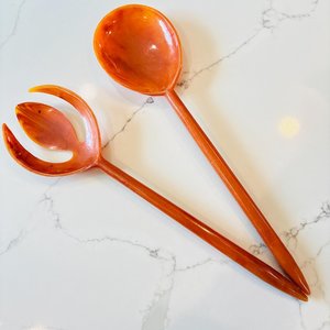 ชุดช้อนส้อมเรซิ่นดีไซน์เนอร์สำหรับเสิร์ฟสลัด ชุดอุปกรณ์บนโต๊ะอาหารสุดหรูสำหรับการรับประทานอาหาร - Product Image 1