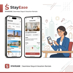 Aplicación móvil para reserva de hoteles y alquiler de casas de vacaciones, sistema de gestión y reserva de hoteles, aplicación de reserva de casas de vacaciones, aplicación de gestión de hoteles - Product Image 1
