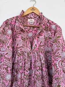 Femmes filles pur coton Maxi robe indien bloc imprimé décontracté été soirée à la mode nouvelle vente en gros longue robe mi-longue - Product Image 4