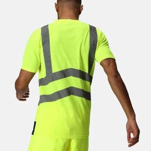 เสื้อยืดสะท้อนแสงแบบแขนครึ่งตัว แถบสะท้อนแสงเพื่อความปลอดภัย สำหรับงานก่อสร้าง มองเห็นได้ชัดเจน - Product Image 5