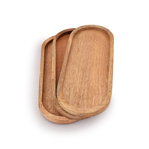Plateau de service ovale en bois avec bord surélevé, plateau rustique pour le petit-déjeuner, le café, le thé, la maison, le restaurant, le café, l'hôtel - Product Image 2