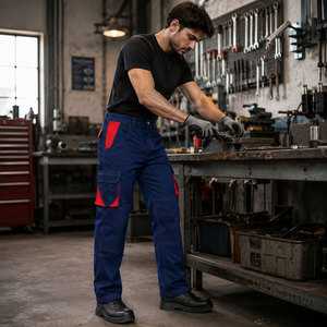 FR 6oz Cotton Pants <b>Fire</b> Proof CAT2 Ripstop Pants Brass Zipper Flame Resistant Water Repellent Safety Pants - Product Image 6