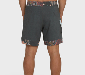 Shorts de surf athlétiques pour hommes, pour la natation et les sports de plage - Polyester/coton uni, séchage rapide, avec cordon de serrage à la taille moyenne - Product Image 4
