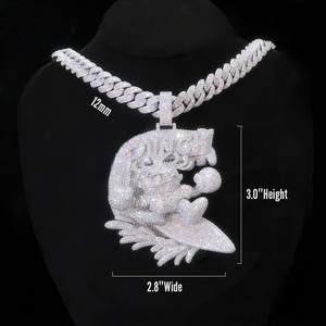 Joyería Hip Hop, Colgante Combinado Chapado en Oro de 18K, Plata de Ley S925, Diamante Moissanita VVS, para Hombre - Product Image 6