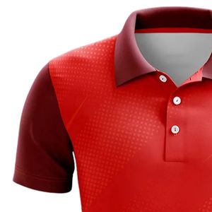 Maillot de cricket rouge pour homme, col polo, chemise d'équipe athlétique, vêtements de sport légers, uniforme respirant, entraînement, match, compétition - Product Image 5