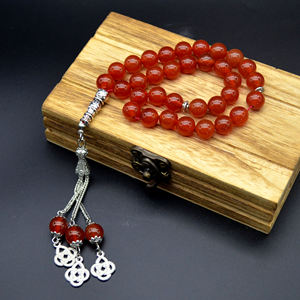 ALTAMASH CRAFT - Rosario Musulmán de Piedra Natural Ágata Plateada, Hecho a Mano, Estilo Clásico para Hombre, con Cuentas en Forma de Bola, Regalo - Product Image 4