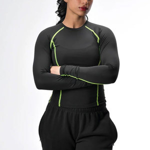 Camiseta Deportiva de Compresión con Alto Contenido de Elastano para Mujer, Ajustada, Manga Larga, Absorbe la Humedad, Poliéster/Nailon, Ajuste Ceñido al Cuerpo - Product Image 6