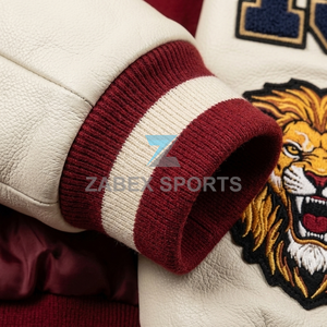 Custom Women's College <b>RED</b> COLOUR Style Varsity Jacket Embroidered Patch <b>Cropped</b> Fashion Jacket Wholesale Manufacturer - Product Image 4