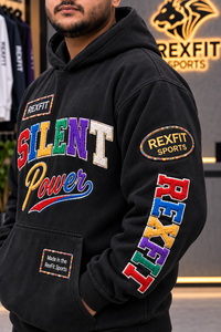 Sweat-shirt à capuche unisexe personnalisé en polaire surdimensionné avec strass, broderie graphique, streetwear décontracté et éco-responsable - Product Image 4