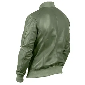High Quality <b>Men's</b> Genuine Leather <b>Jacket</b> 2026 Canvas Fabric Winter with Front Logo Position <b>for</b> Custom Logo and Bulk Production - Product Image 3