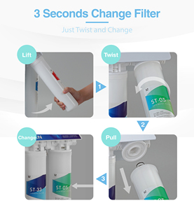 Purificateur d'eau par osmose inverse électrique à 5 étages en plastique sous l'évier de qualité certifiée pour la consommation quotidienne à la maison - Product Image 5