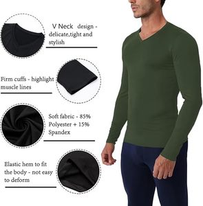 T-shirt de compression à manches longues et col rond pour homme, coupe ajustée, en Spandex/Polyester écologique, séchage rapide, idéal pour l'entraînement - Product Image 4