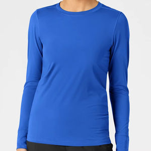 Chemises de travail pour infirmières à manches longues, respirantes, confortables, avec poignets à languettes, séchage rapide, super extensibles, sous-blouses d'hôpital - Product Image 1