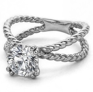 Anillo de Moissanita de Corte Redondo Estilo Antiguo, Plata de Ley 925, Chapado en Oro Blanco, Anillo de Compromiso, Boda, Novia, Joyería de Lujo Vintage - Product Image 3