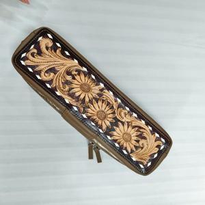 Nouvelle Trousse de Voyage Grande Capacité 2026 en Cuir de Vachette Fait Main à Motifs Floraux pour Fer à Boucler et Lisseur, Résistante à la Chaleur - Product Image 2