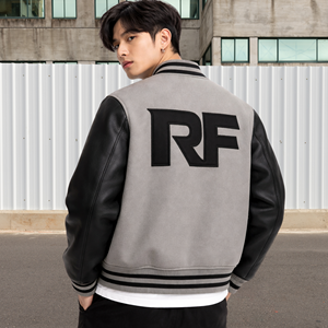 Custom <b>Winter</b> Varsity <b>Jacket</b> Men Wool <b>Leather</b> Sleeves Embroidered Sherpa OEM Logo Bomber Baseball Streetwear Bulk Wholesale - Product Image 4