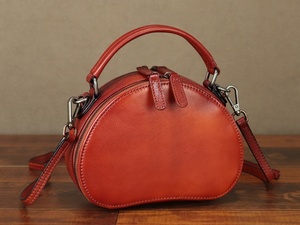 Vintage Handmade <b>Leather</b> Crossbody <b>Bag</b> Women's <b>Small</b> Circle <b>Shoulder</b> Purses Personalization Festival LCS-0027D Handbags - Product Image 6