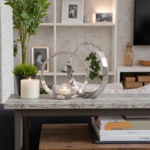 Abstract Geometric Metal Table Sculpture Circular Handmade Artistic Decor for Living Room Minimalist Design for Home Decor - Product Image 5
