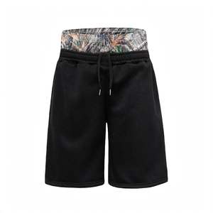 <b>Mens</b> <b>White</b> Front Double Waisted Brown Elastic Mid Waist Wide Leg Baggy Drawstring Cargo <b>Shorts</b> Breathable Eco-Friendly Quick Dry - Product Image 6