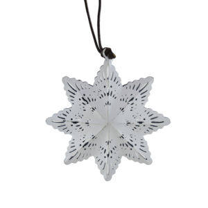 Adorno Navideño de Estrella Blanca Metálica Colgante, Decoración Festiva y para Fiestas, Adorno para Colgar en la Pared, Gran Venta - Product Image 1