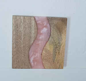 Sous-verres personnalisés en bois et résine avec incrustation Accessoires de cuisine Produit de vaisselle Artisanat indien à vendre - Product Image 5