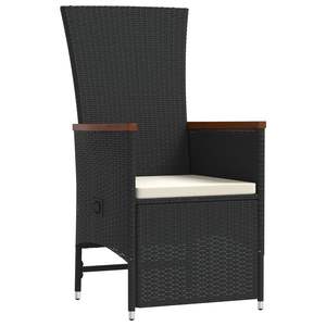 Conjunto de Comedor de Jardín de Madera de Acacia y Acero con Ratán PE Blanco Crema y Combinación de Colores Negros - Product Image 3