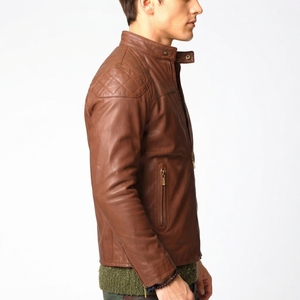 Chaqueta de Invierno para Hombre, Nuevo Diseño, Cuello Alto, Cuero Genuino, Impermeable, Reversible, Transpirable, OEM - Product Image 6