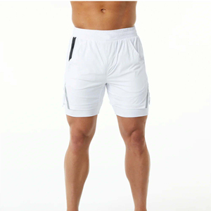 Pantalones Cortos Deportivos de Verano para Hombre, de Alta Calidad, con Logotipo Personalizado en la Parte Delantera, Cintura Elástica, Transpirables, Resistentes al Viento, de Secado Rápido, 100% Algodón, Malla - Product Image 1