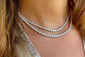 Collier ras-de-cou tennis en moissanite de haute qualité pour femme, couleur D, diamant VVS, chaîne tennis, bijoux de mariée, cadeau - Product Image 3