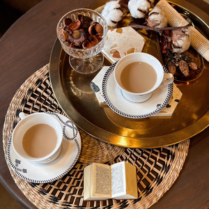 Taza de Café de Porcelana de Lujo Contemporánea con Diseño de Cuerda y Estampado por Transferencia de Agua, Regalo Promocional - Product Image 6