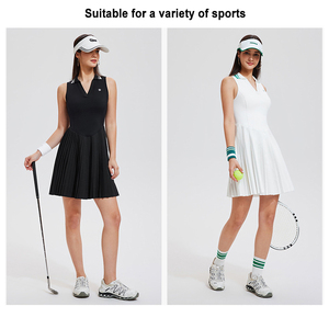 Premium Spandex/Nylon V-neck Tennis Dress Women Soft Stretchy <b>Athletic</b> Eco-Friendly Lightweight Custom Sportswear Outdoor - Product Image 3