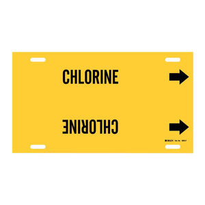 Marqueur de tuyau Brady CHLORINE à clipser/à fixer par sangle, 8 po de hauteur x 16 po de largeur, pour la signalisation des conduites industrielles - Product Image 1