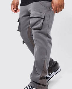 Pantalon de survêtement personnalisé épais pour hommes 380gsm French Terry Canvas Pantalon de jogging à jambe droite de couleur unie avec décoration en cristal - Product Image 3