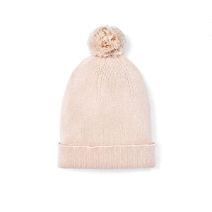 Bonnet d'hiver pour bébé unisexe, en tricot doux 100% coton avec pompon, couleur unie, style mignon et écologique - Product Image 2