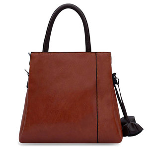 Bolso Tote de Cuero Genuino para Mujer, Diseño Minimalista, Asa Suave, Cierre Abierto, Color Marrón - Product Image 3