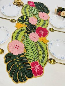 Embroidered Floral <b>Table</b> <b>Runner</b> Cotton Bohemian Style Washable Home Decor - Product Image 6