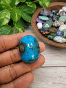 Lot de cabochons ovales en turquoise naturelle bleue pour la fabrication de bijoux pour femmes, qualité supérieure, meilleur prix, pierre de naissance, cabochon ovale. - Product Image 2