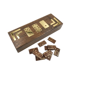 Dominó de Madera Doble Seis, Fichas Pulimentadas Marrones, Juego de Mesa de Estrategia para Fiestas Familiares y Aulas - Product Image 1