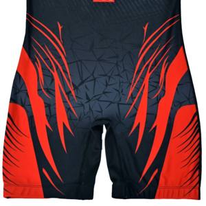 Men's Red Black Geometric Print Wrestling Singlet Moisture Wicking Fitted Tank Sleeveless Adult Size All Seasons - Product Image 3