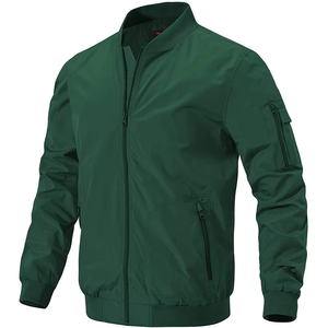 Blouson Bomber Unisexe Léger en Toile avec Fermeture Éclair Intégrale, Coupe-Vent Décontracté à Capuche Imperméable pour l'Hiver - Product Image 4