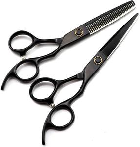 Juego de tijeras de peluquería y tijeras de entresacar de calidad profesional, ergonómicas, 100% acero inoxidable, diseño para salón. - Product Image 1