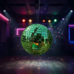 Small Green <b>Disco</b> Ball 10cm Handmade Mirror Mosaic Sphere Reflective Party <b>Decoration</b> Retro <b>Disco</b> Home Decor Hanging Ornament - Product Image 6