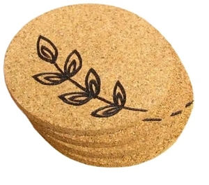 Floral Design Cork Coasters Set <b>Stand</b> Top Selling Table Decor Eco-Friendly Durable Modern Kitchenware - Product Image 5