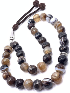 Perles de prière islamiques en corne naturelle de haute qualité, faites à la main, avec une texture réaliste, pour la prière et la méditation musulmanes, cadeau idéal. - Product Image 3