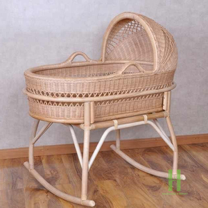 MEILLEUR PRIX Lit bébé en rotin de luxe fait main, berceau en osier écologique pour la décoration de la chambre d'enfant et les soins du nourrisson - Product Image 5