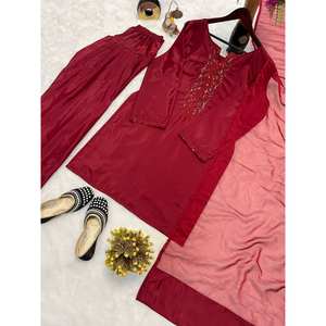 Designer <b>Indian</b> & Pakistani Clothing Party Wear <b>Top</b> with Salwar and Dupatta - Product Image 2