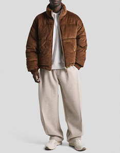 Nouvelle arrivée, veste matelassée en coton pour homme, veste matelassée de haute qualité personnalisée, prix direct d'usine, veste d'hiver en velours côtelé marron - Product Image 3