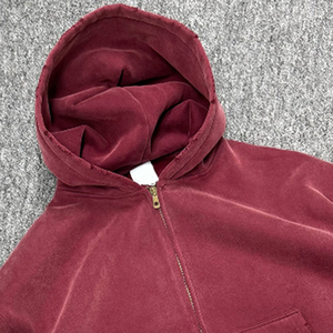 Sudadera con capucha de alta calidad a precio mayorista, con bordado personalizado, estampado en relieve, estilo streetwear, de color sólido, con cremallera, para adultos. - Product Image 2