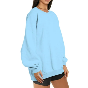 Nouveau design – Sweat-shirt oversize pour femme avec logo frontal, 100 % coton, personnalisable, respirant, tenue décontractée, vente directe usine - Product Image 3